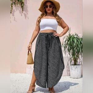 SHEIN Black and White Wide-Leg Pants
